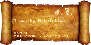 Aradszky Nikoletta névjegykártya