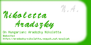 nikoletta aradszky business card